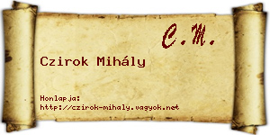 Czirok Mihály névjegykártya